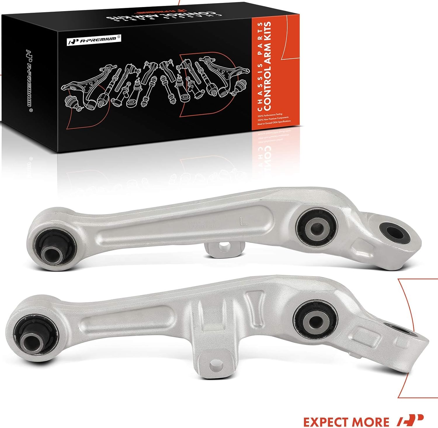 A-Premium 2 x Front Forward Lower Control Arm, with Bushing, Compatible with Infiniti G35 2003-2004, Nissan 350Z 2003-2004, RWD