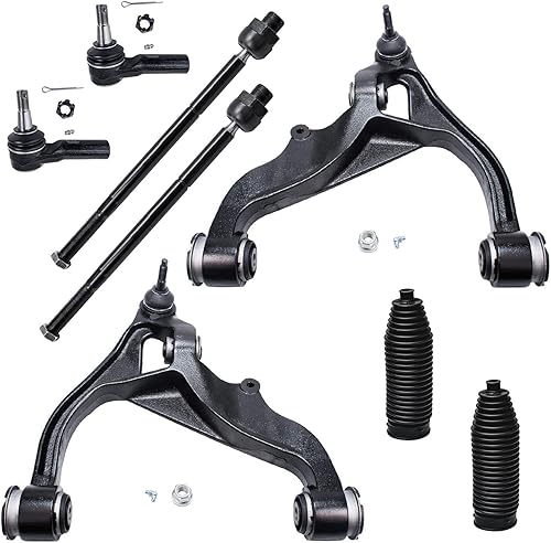 Miniatura 1446 de Detroit Axle - Kit de brazos de control de extremo delantero RWD para Dodge Ram 03-06 2500 3500, 2 brazos de control superior con rótula 2 varillas