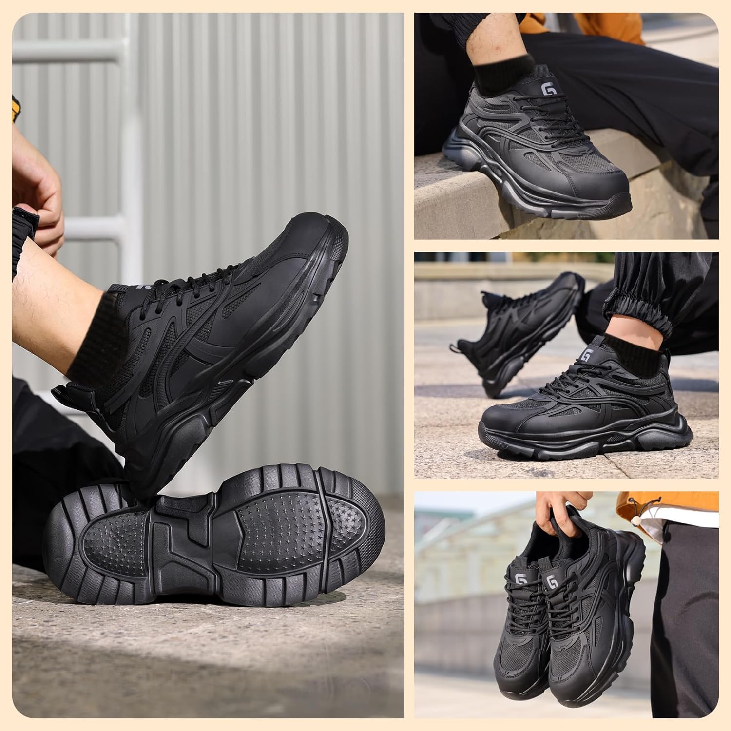 Steel Toe Shoes for Men Lightweight Low Top Work Safety Footwear Comfortable Protection for Warehouse Construction - Image 6