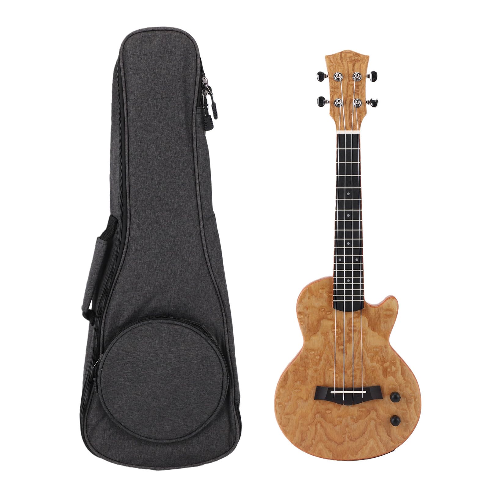Keenso Ukulele Elettrico, Ukulele Elettrico Bluetooth da 23 Pollici con Struttura in Ebano in Fibra di Carbonio Okoume, Ricaricabile 600mAh, Ricarica 2H, con Custodia per Adulti e Amanti della Musica