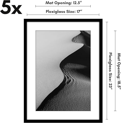 Vista 65 de Americanflat Portarretratos de 5 x 6 pulgadas con plexiglás pulido, juego de 5 portarretratos de 2 x 3 pulgadas con paspartú o para fotos de 5 x 6