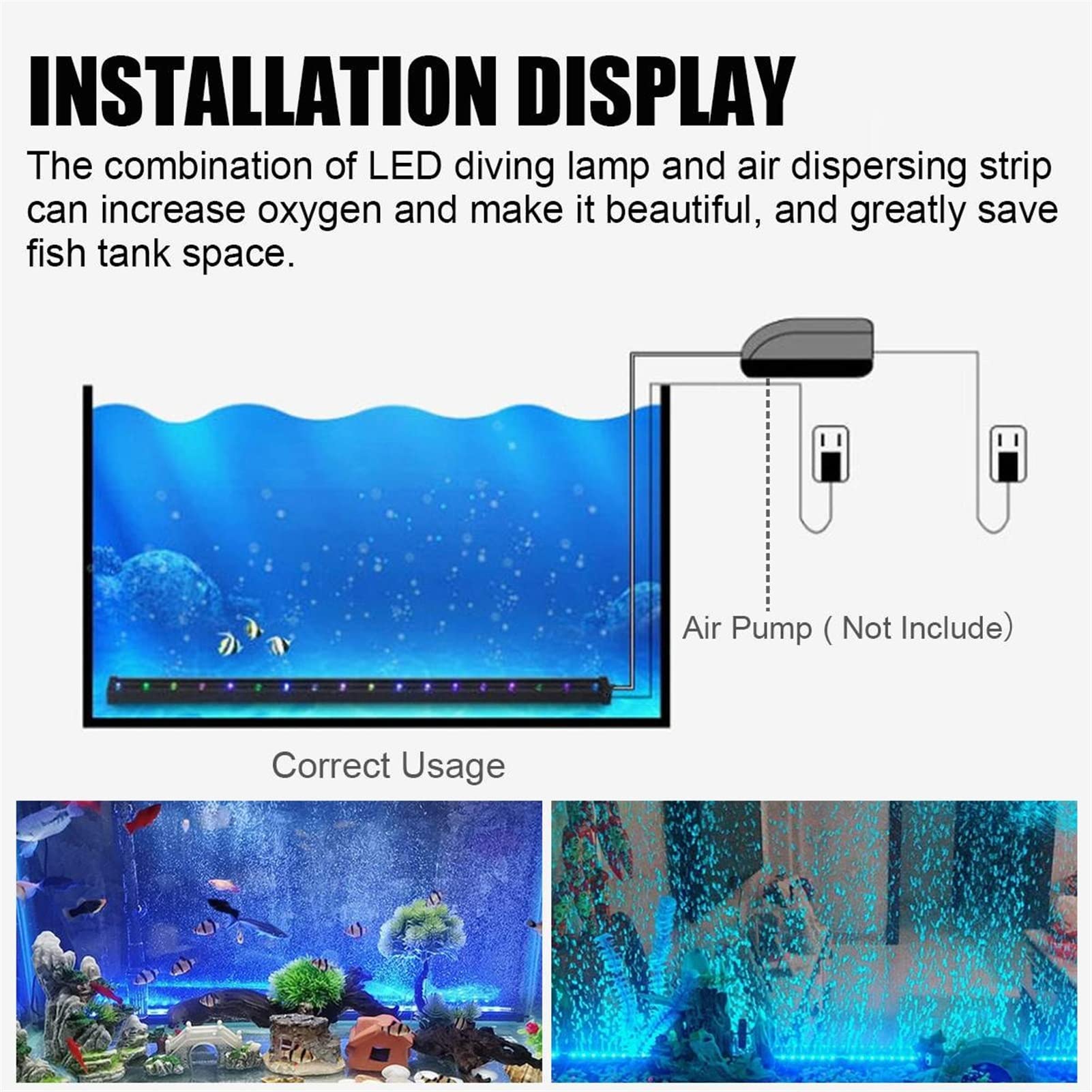 Subacquee Luci 15-6. 0cm. Flash Light Light Aquarium GUIDATO Lampada sommergibile leggera del serbatoio di pesce Highlight Multicolor Highlight impermeabile illuminazione subacquea Luci per laghetto (
