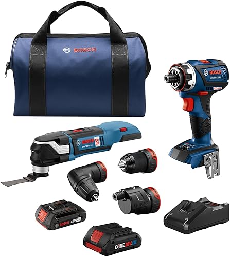 BOSCH GXL18V-270B22 - Kit combinado de 2 herramientas de 18V con taladrodestornillador camaleón con sistema Flexiclick 5 en 1 y multiherramienta