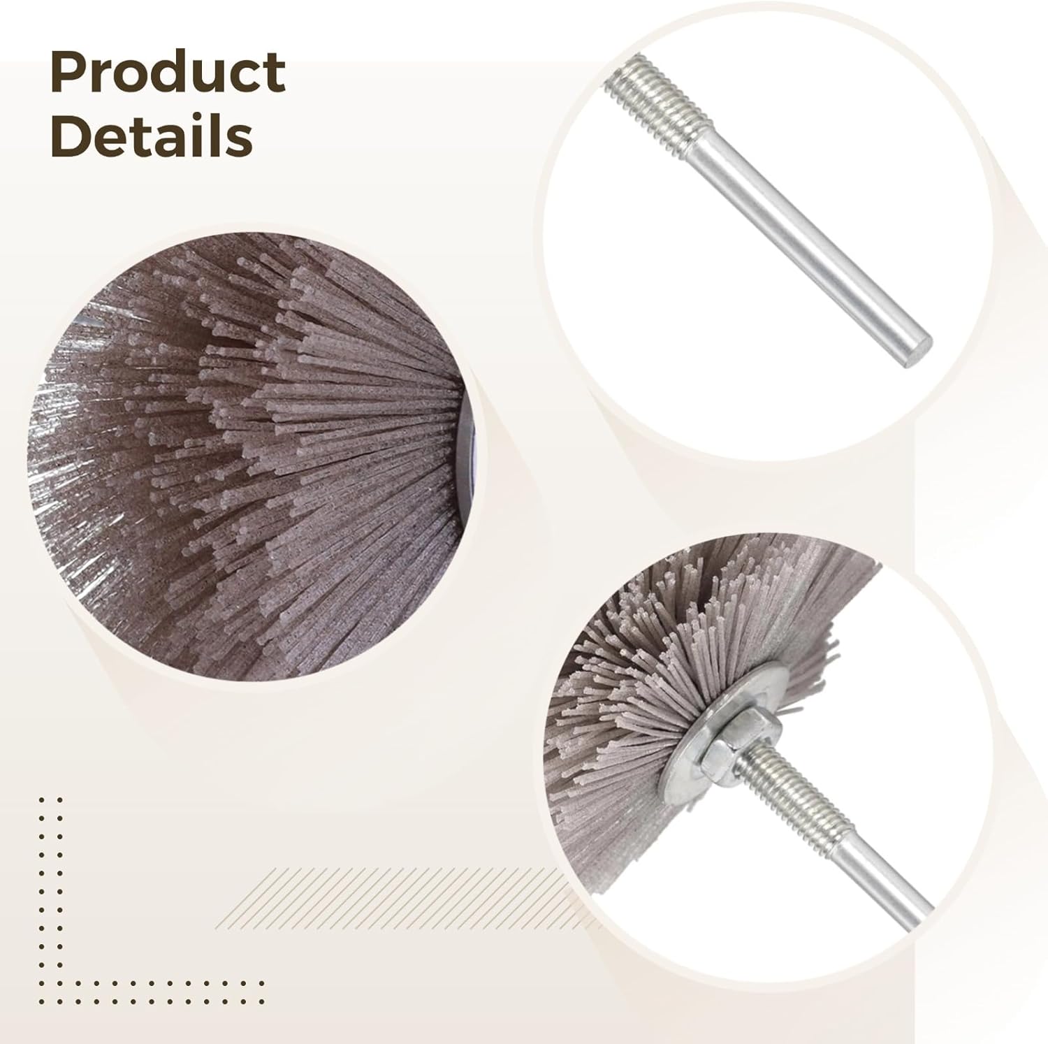 Rust Removal Finishing Furniture Restoration, Woodworking Polishing Mop Wheel for 5 Pcs Nylon Wheel Brush with 6 Mm Shank, Multi-Grit Abrasive Grinding Head 80 180 240 320 600