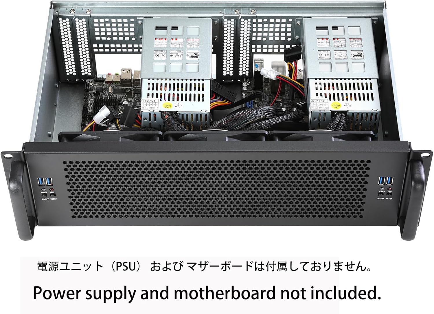 Rack Mount PC 3U case, Support Dual mini-itx MB, Dual ATX Flex PSU Black Metal, Industrial Grade Computer Case, Standard 19-Inch Rack Mount Design, Professional Data Center Equipments