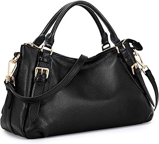 Kattee Women's Soft Genuine Leather Satchel Purses Top Handle Crossbody Bags Ladies Designer Medium Size Hobo Handbags