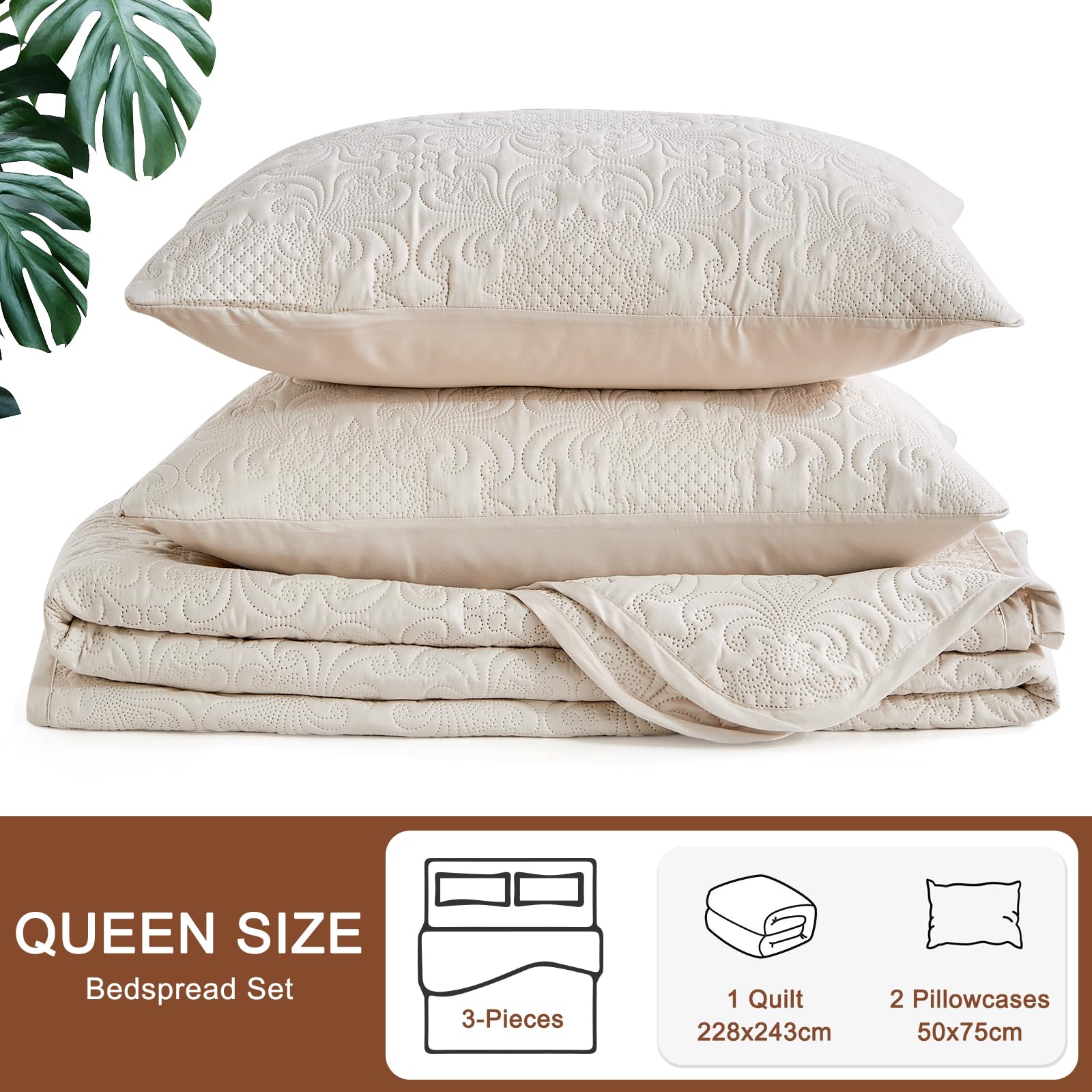 Qucover Sprei patchwork 220 x 240 cm, bedsprei 230 x 250 cm voor