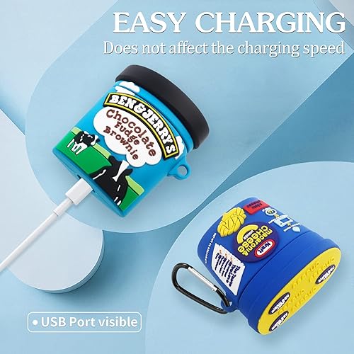 Miniatura 4 de Paquete de 3 fundas para Airpod de comida de 2 generación Alquar Cute Cartoon Cheese Reeses Chocolate Fudge Skin Funda protectora Kawaii divertido