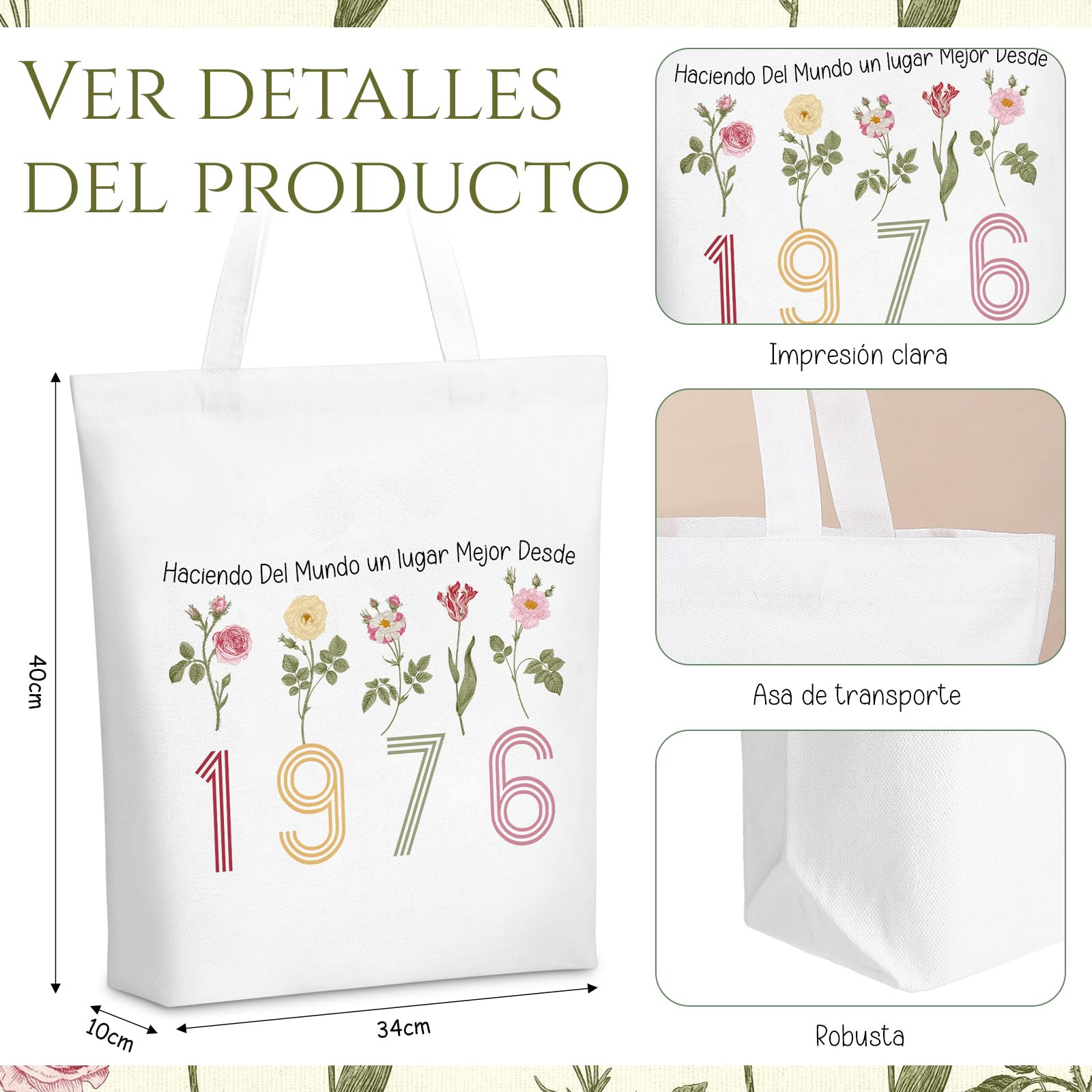 Xuniea Regalo Cumpleaños para Mujer, Bolsa de Maquillaje Arcoíris, Bolsa de Lona, Llavero de Acero Inoxidable, Regalo para Cumpleaños Aniversario Despedida Navidad (50 Años)
