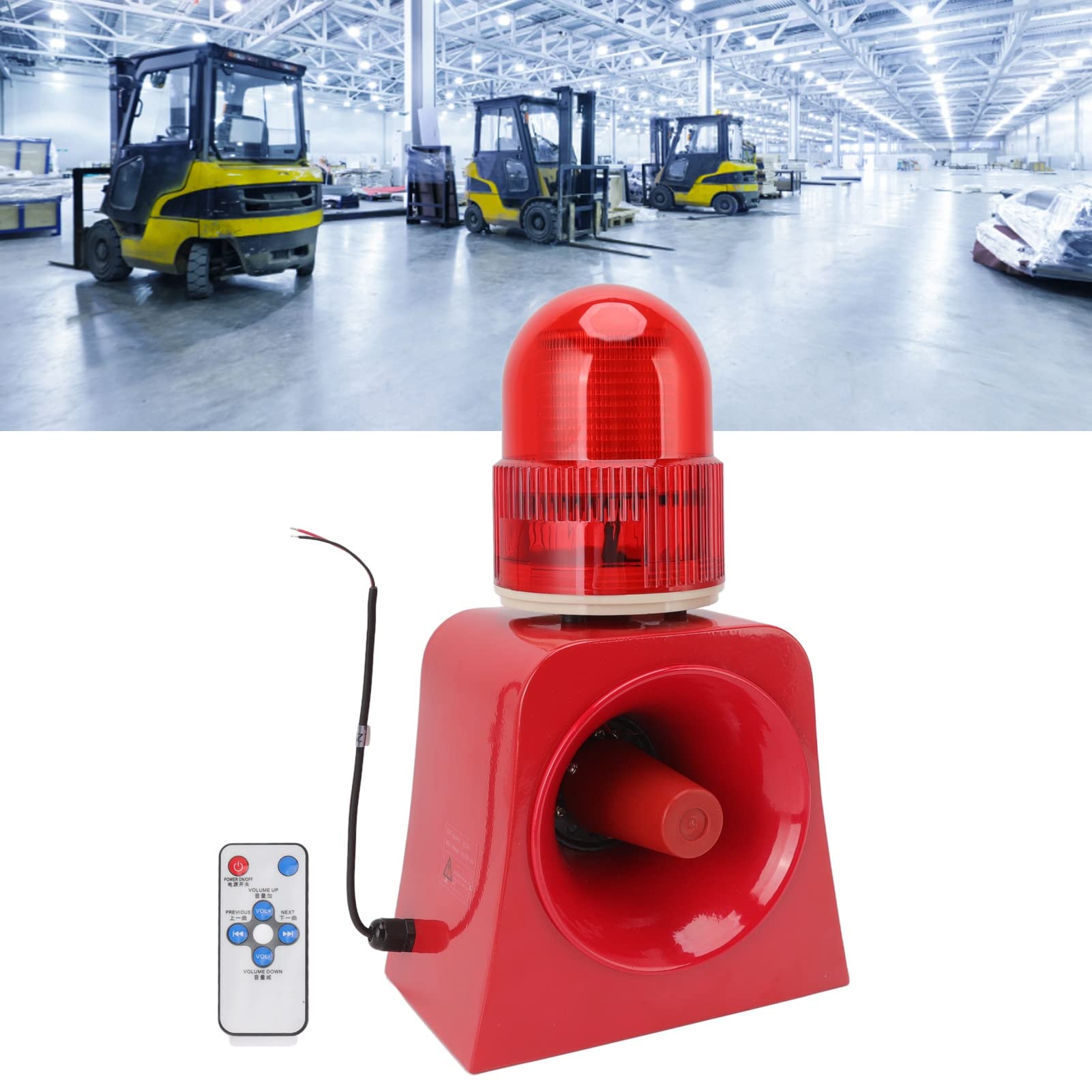 Sirena de Alarma Industrial, Sonido Bocina Fuerte Al Aire Libre Voz Personalizable para Seguridad Garaje Tienda