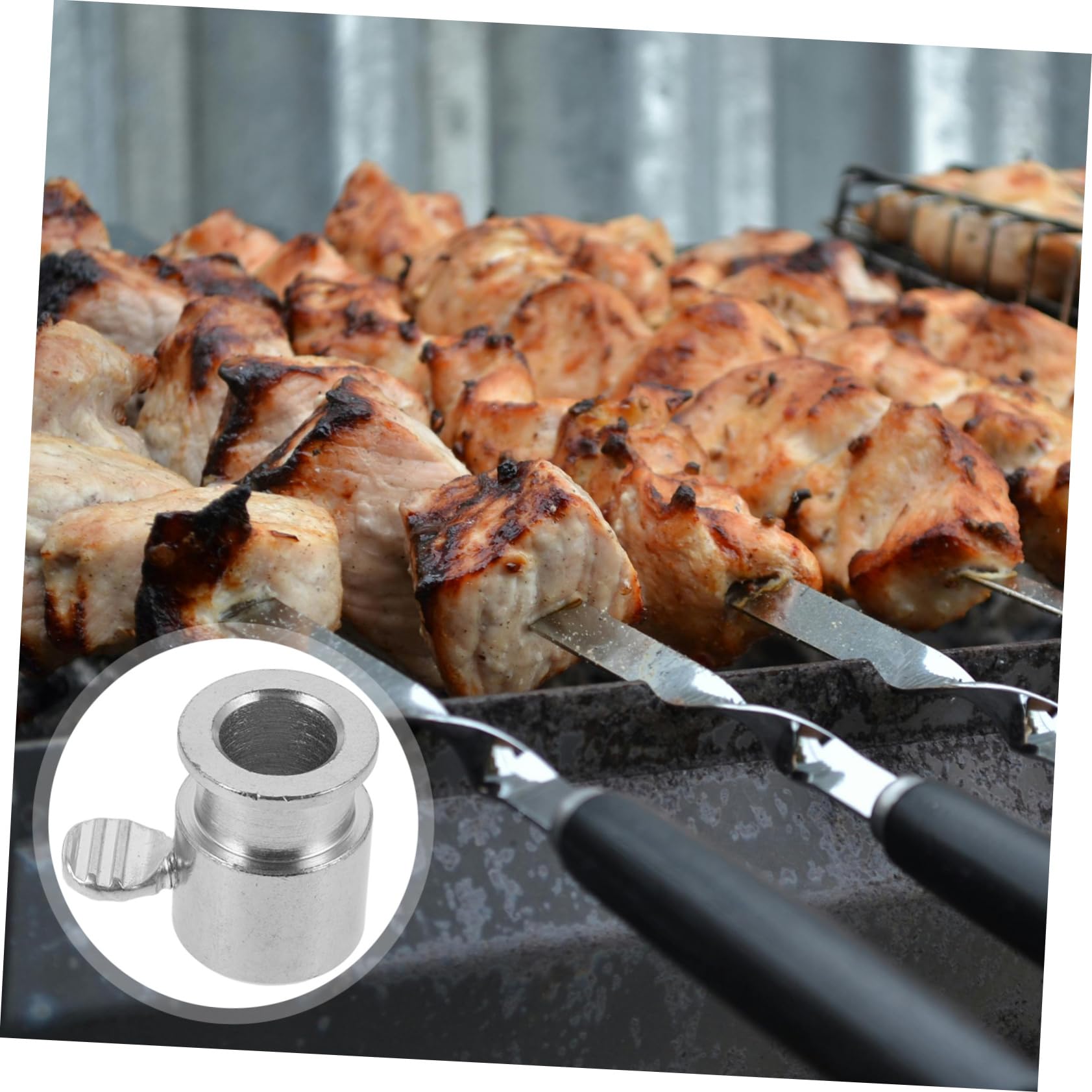 4 Pièces Accessoires Rôtissoire Barbecue - Supports Broche, Bouchons Et Butées Pour Tournebroche Yardwe