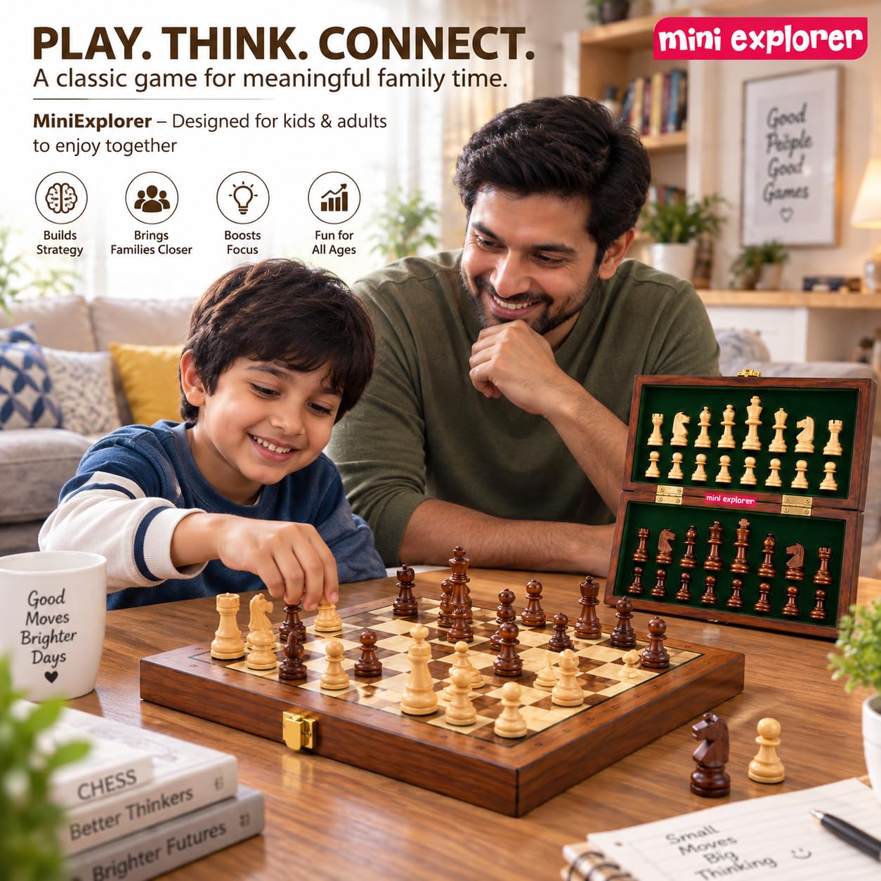 MiniExplorer Magnetic Chess Set - Foldable & Portable -3