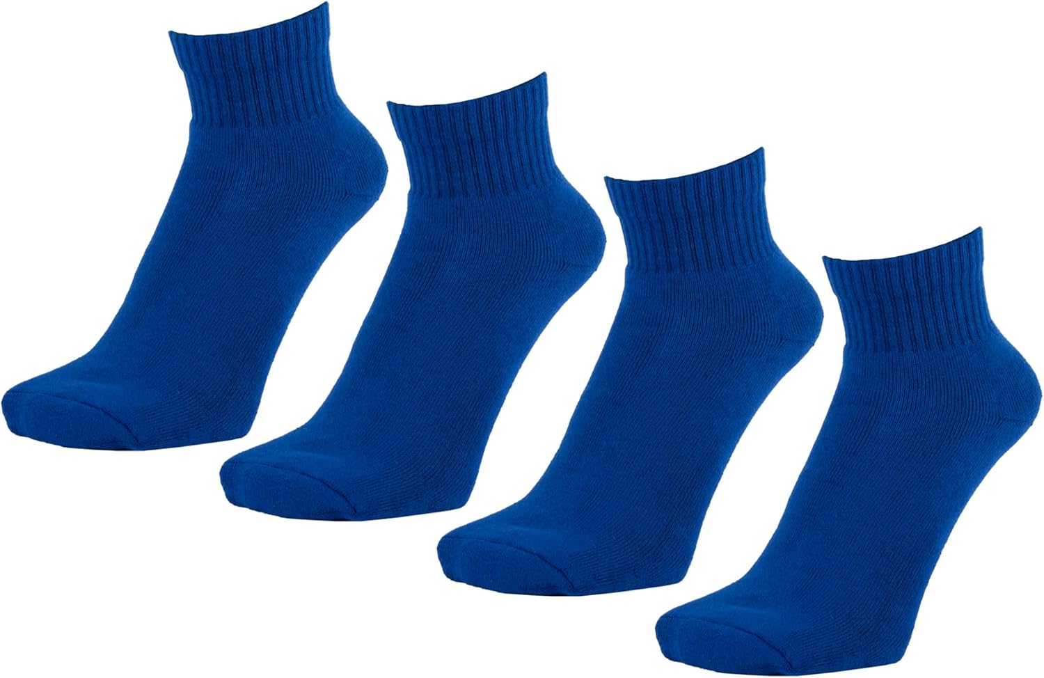 ZAKIRA Finest Combed Cotton Terry Lined Athletic Ankle Trainer Socks for Men, Women - 4 Pack