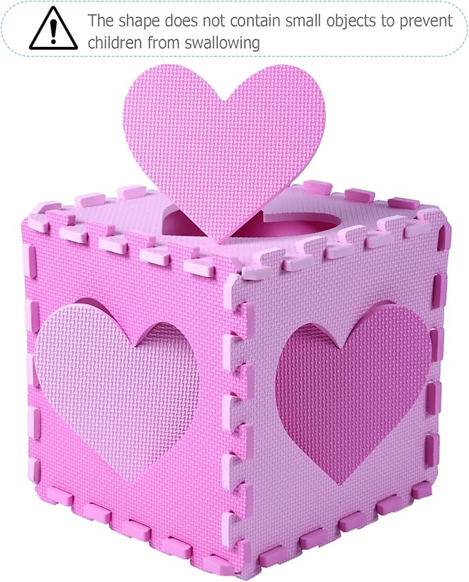 Tapete de Juego de Espuma para Bebés, 25 Piezas, Corazón Rosa miniatura 5