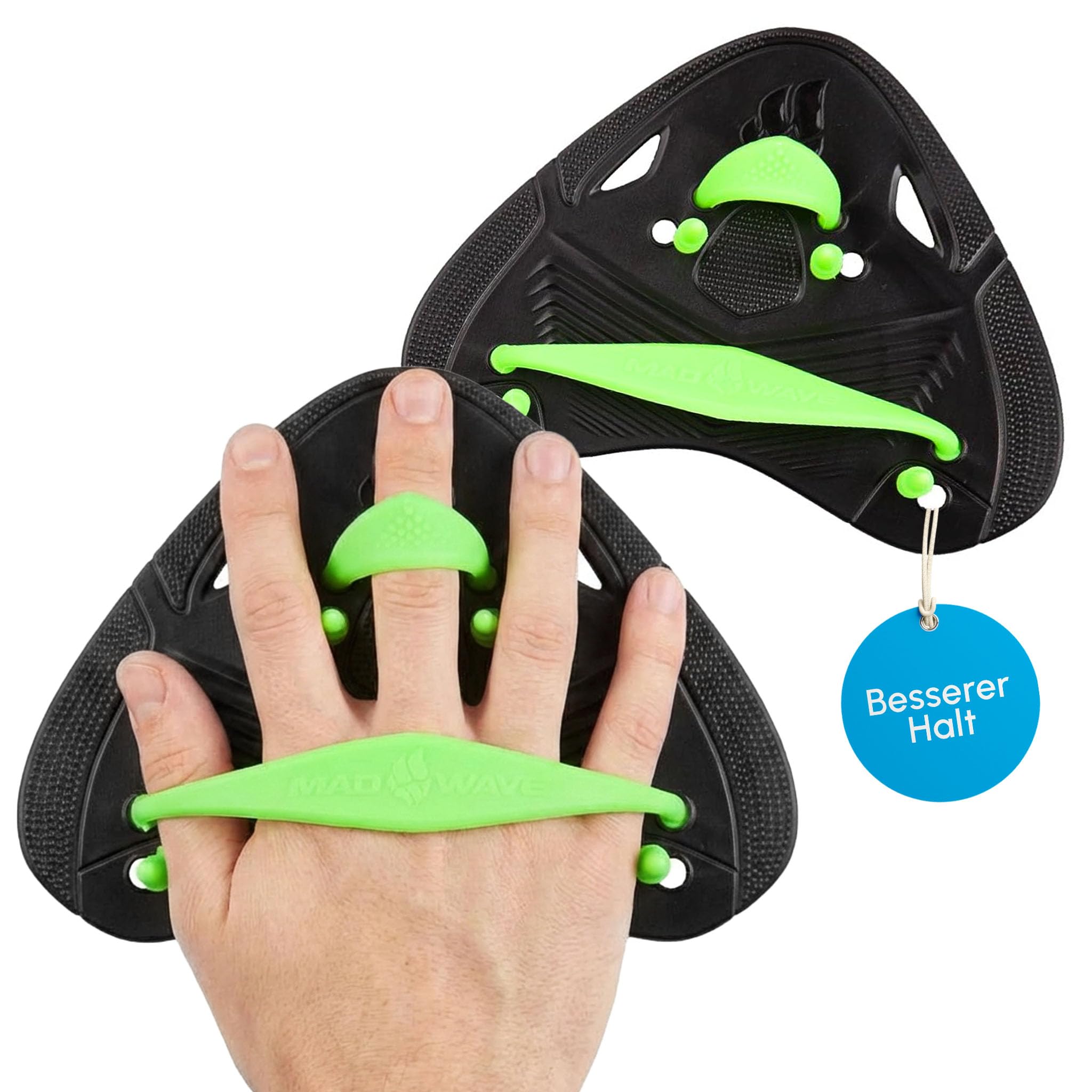 Mad Wave FINGER PRO Swim Paddles - Black