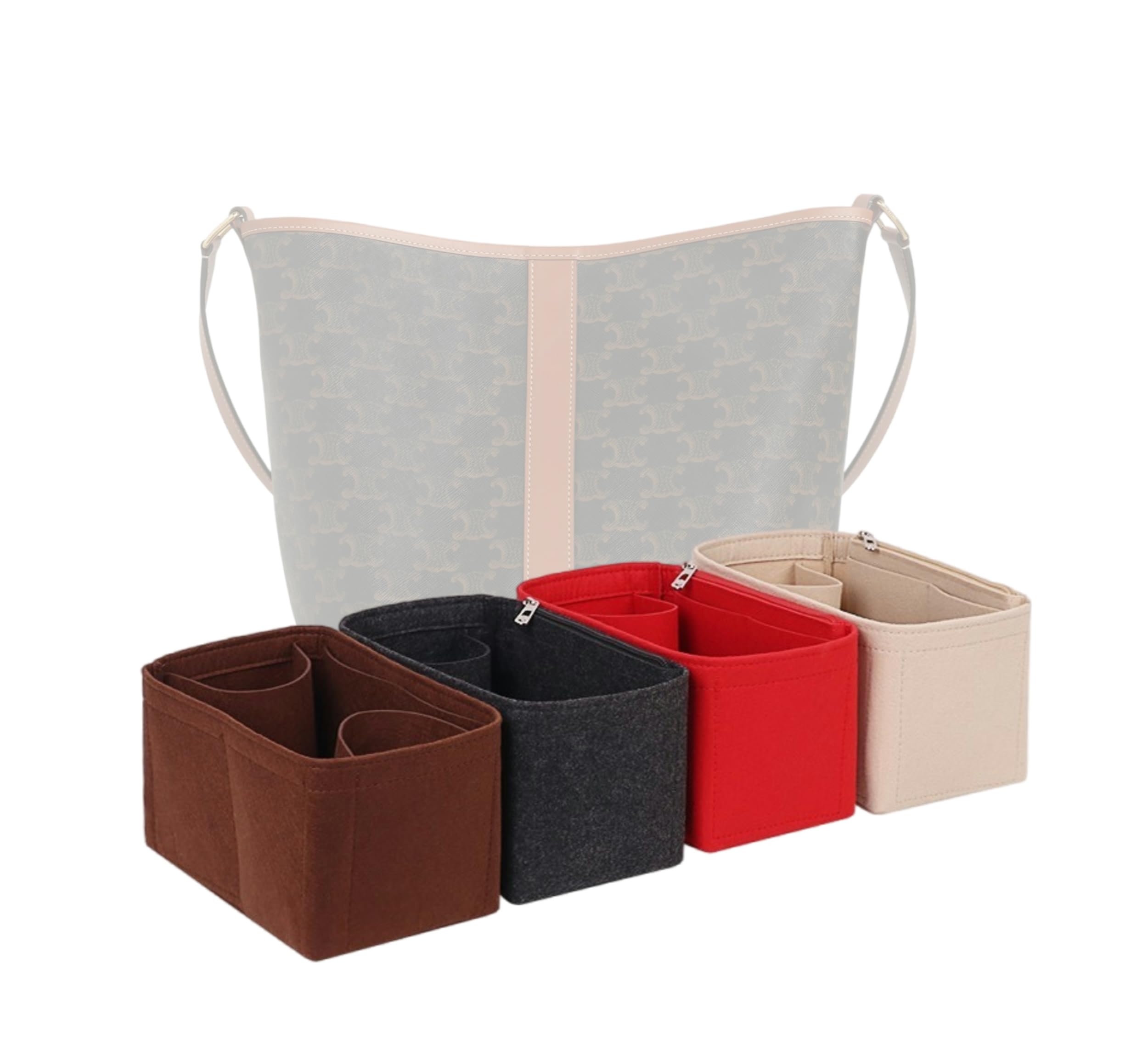 Meiliyizu Insert organisateur pour sac, sac fourre-tout avec cordon de serrage, sac à bandoulière, intérieur en nylon, dimensions 18 x 19 cm Meiliyizu Insert organisateur pour sac, sac fourre-tout avec cordon de serrage, sac à bandoulière, intérieur en nylon, dimensions 18 x 19 cm