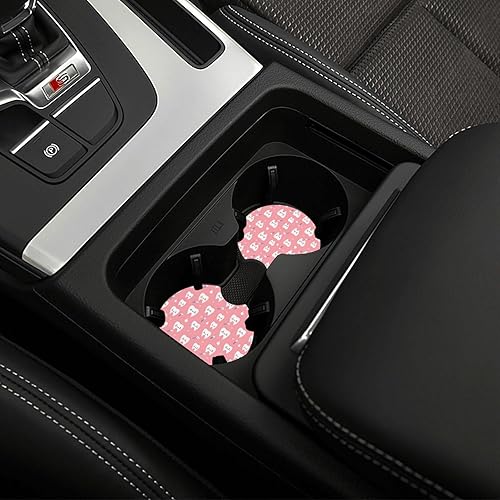 Miniatura 4 de 2Pcs Car Coasters for Women Men - Teeth Cute Toothbrush Print 2.7 Inch Car Cup Coasters, Universal Non-Slip Silicone Auto Mug Mats Recessed