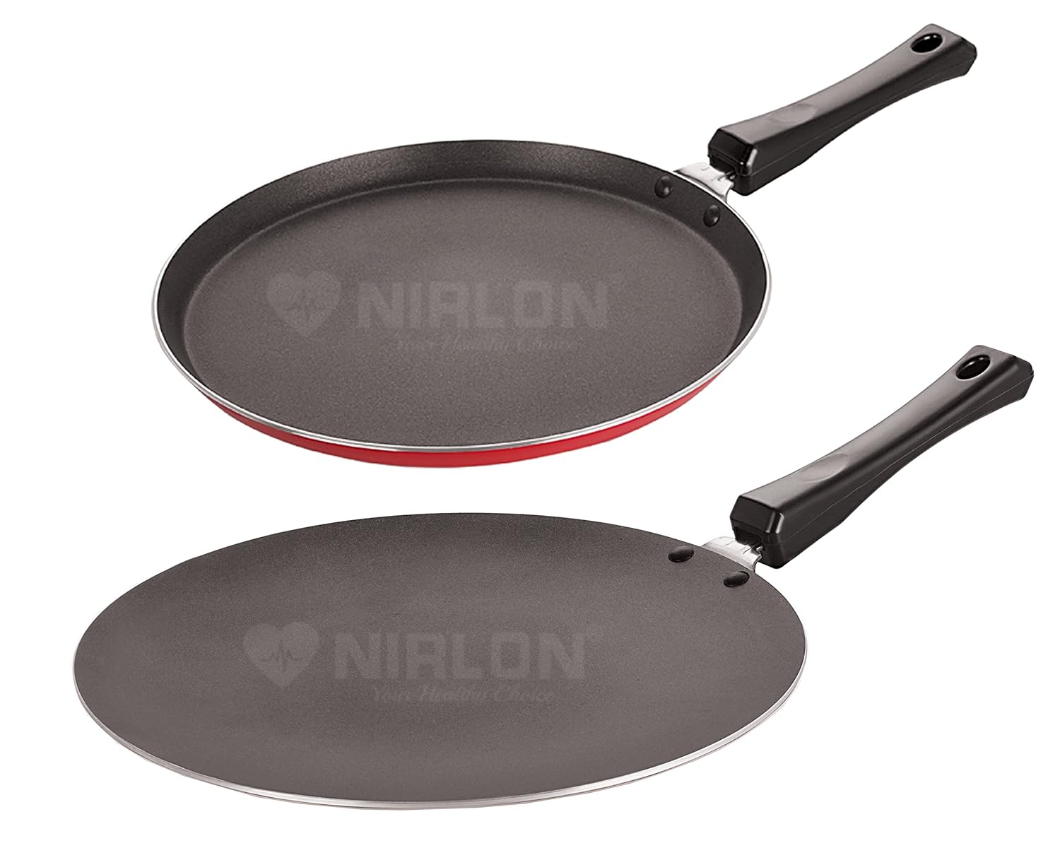 Nirlon 3-Layer Nonstick Coating Aluminum Compatible with All Gas & stovetops 2 Piece Cookware Set with Bakelite Handle|3mm_CT12_FT12 Nirlon 3-Layer Nonstick Coating Aluminum Compatible with All Gas & stovetops 2 Piece Cookware Set with Bakelite Handle|3mm_CT12_FT12