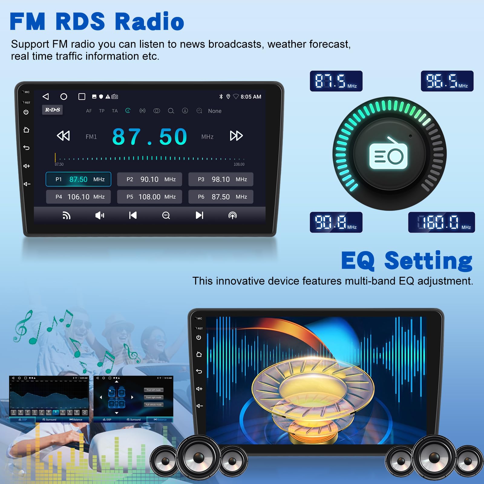 [2G+64G] Android Autoradio pour Citroën Berlingo 2015-2018/Peugeot Partner 2008-2019 avec sans Fil Carplay et Android Auto, Écran Tactile HD de 9 Pouces avec GPS/WiFi/Bluetooth/EQ/FM RDS