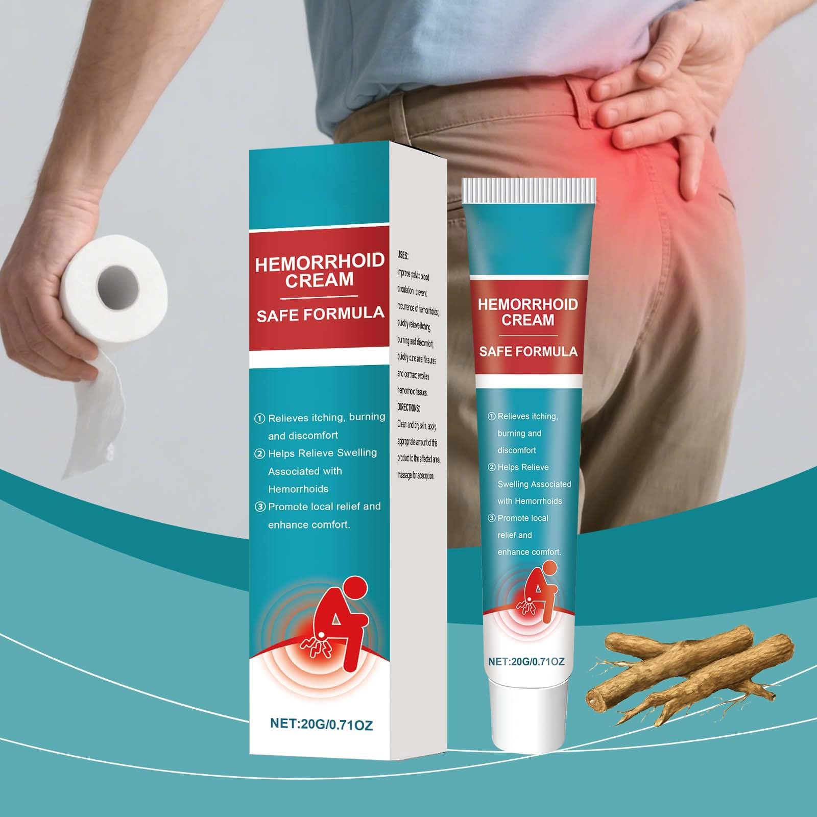 Hämorrhoiden Salbe, 20g Pflegecreme Analbereich, Zäpfchen Hemorrhoid Cream Externe, Beruhigende Creme Intimbereich, Körperpflege zur Unterstützung der Haut, Intimpflege Damen und Männer (1)
