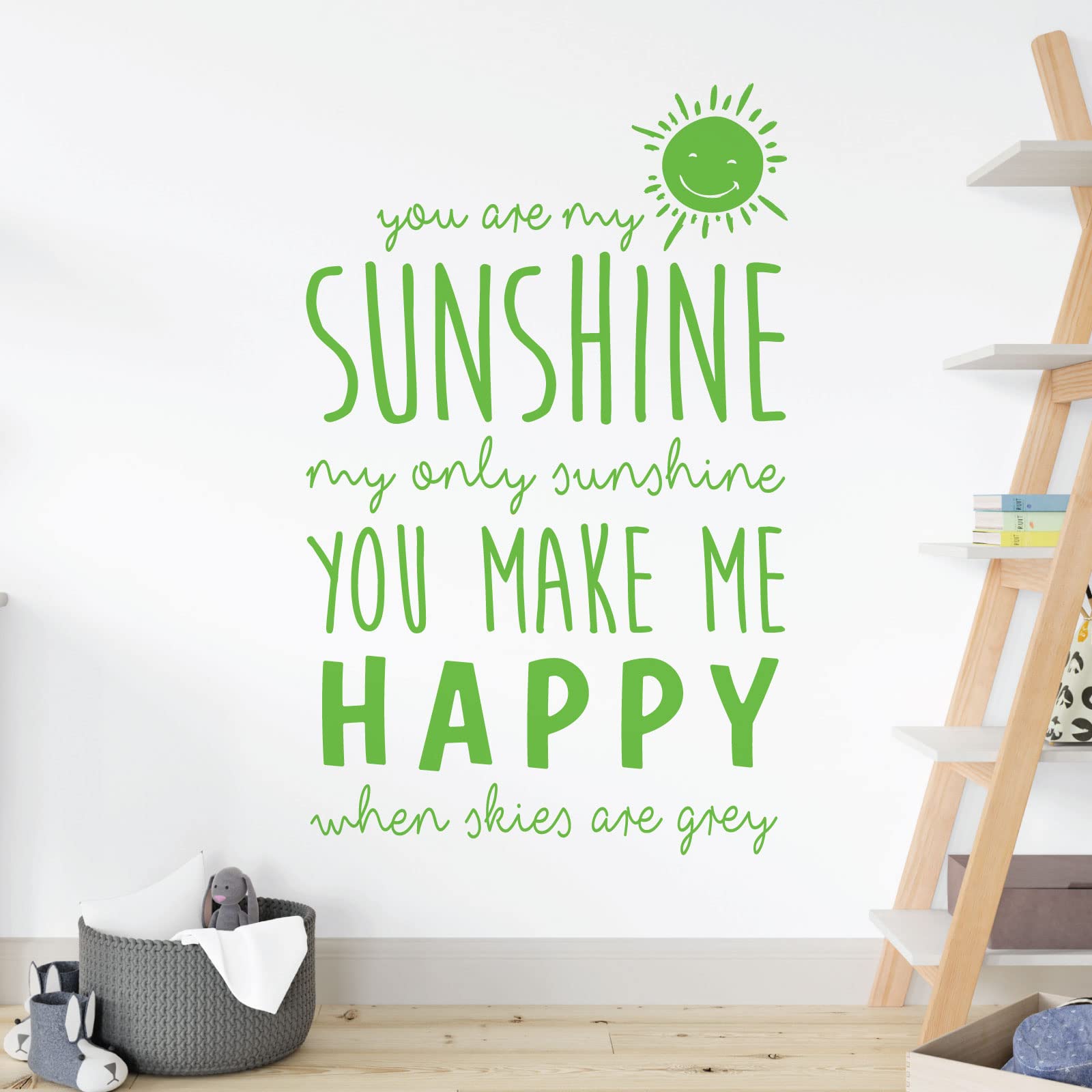 You are My Sunshine, My Only Sunshine - Nursery Decal Wall Sticker [Small] [Lime]