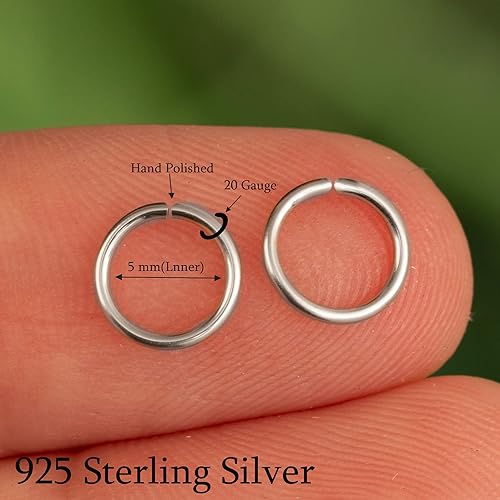 Miniatura 66 de Gold Hoop Earrings Silver Hoop Earrings - Hoop Earrings For Women Two Pcs Of Thin Gold Filled Sterling Silver Hoops, Helix Hoop, Tragus Ring