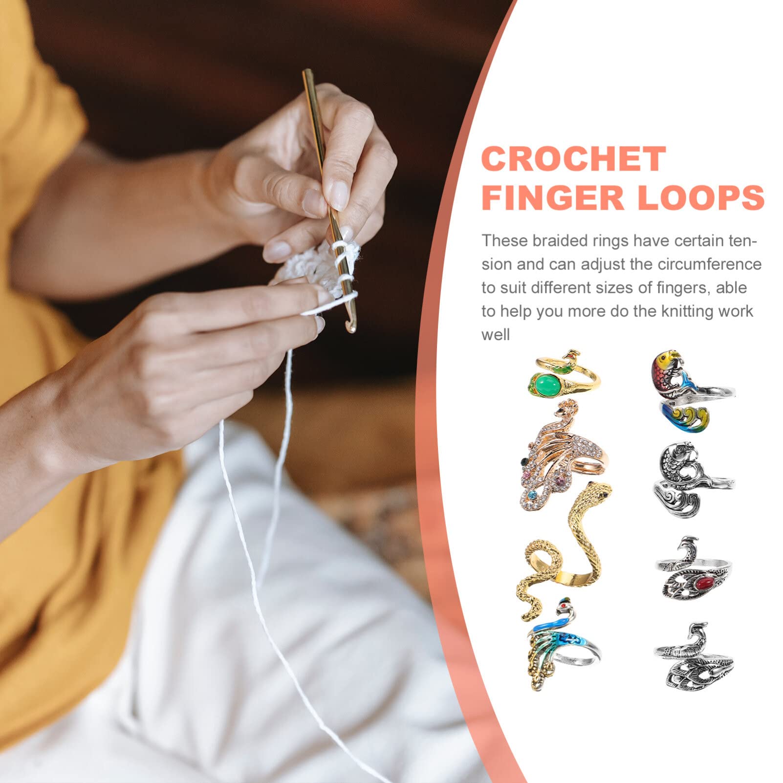 2pcs Boucle à Tricoter De Crochet Réglable Outil à Fil Anneau Tricoté