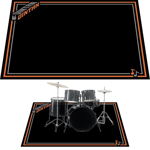 Qintan Drum Mat 4x5.3ft Noise Reduction Orange & Gray