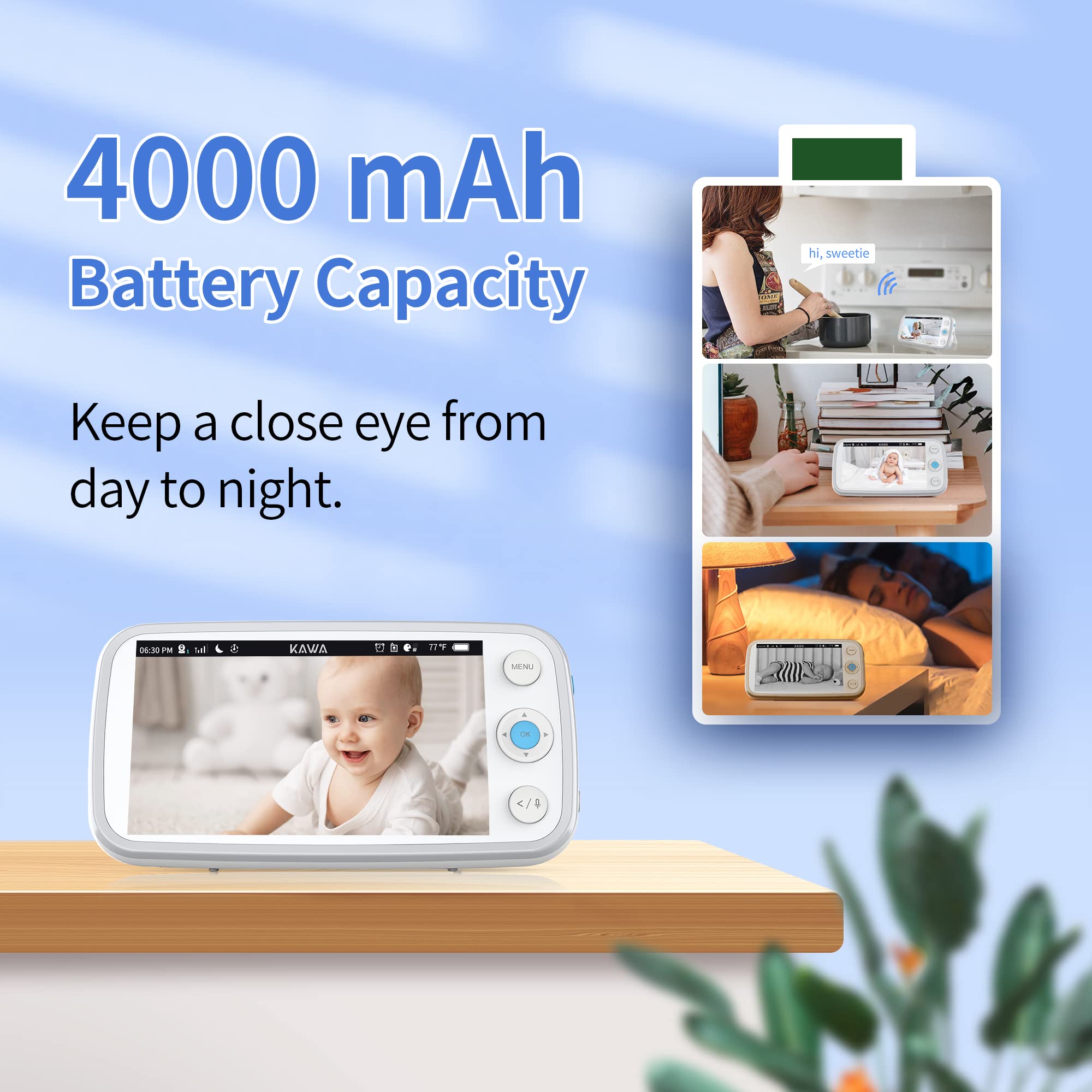 Buy Baby Monitor, KAWA Video Baby Monitor with Camera and Audio, 5