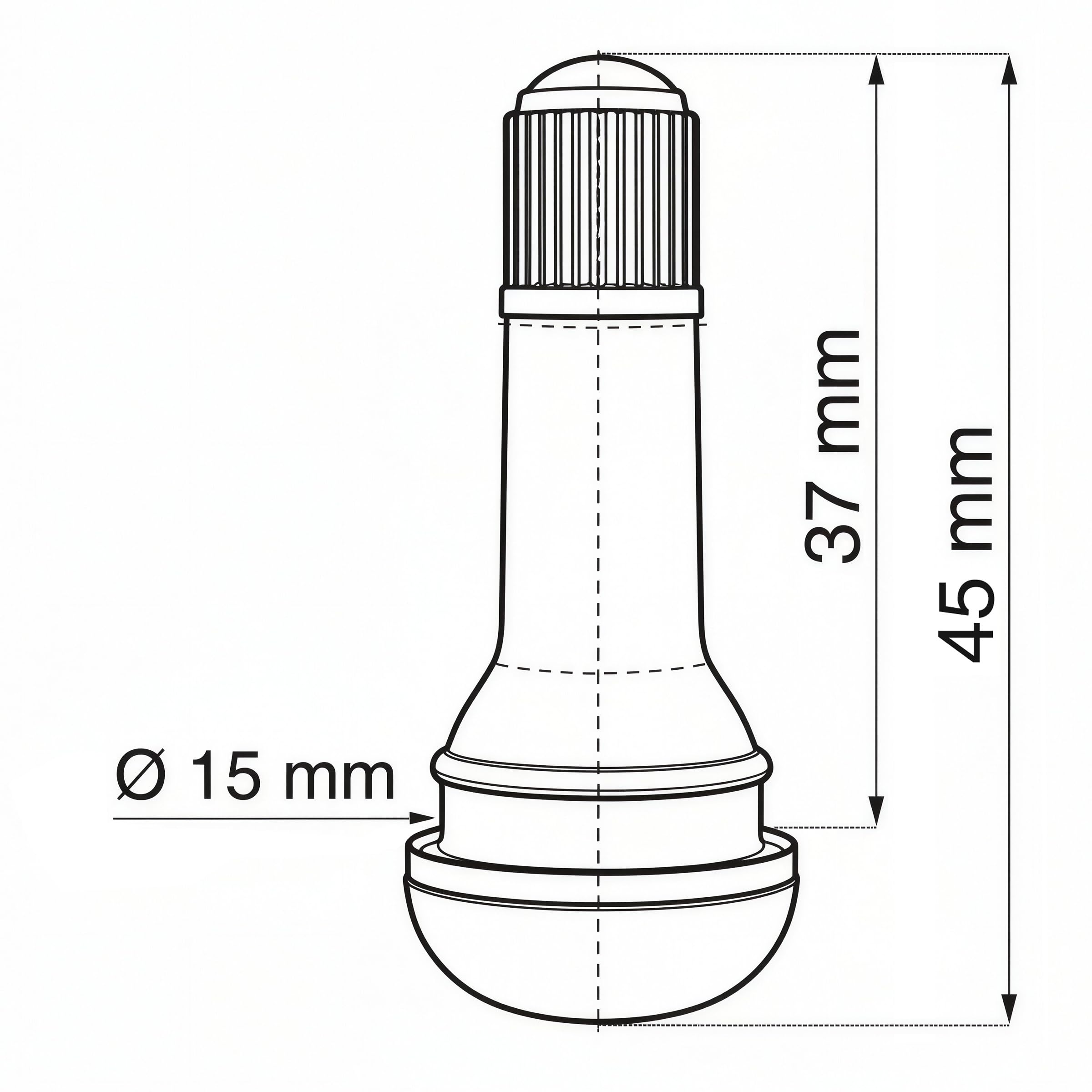 STIX TR413 Reifenventile - 1000x Tubeless Ventile, 11,3 mm Felgenloch, 45 mm Höhe, Mit Ventileinsatz & Schutzkappen, Für Alu- & Stahlfelgen, Werkstatt Set