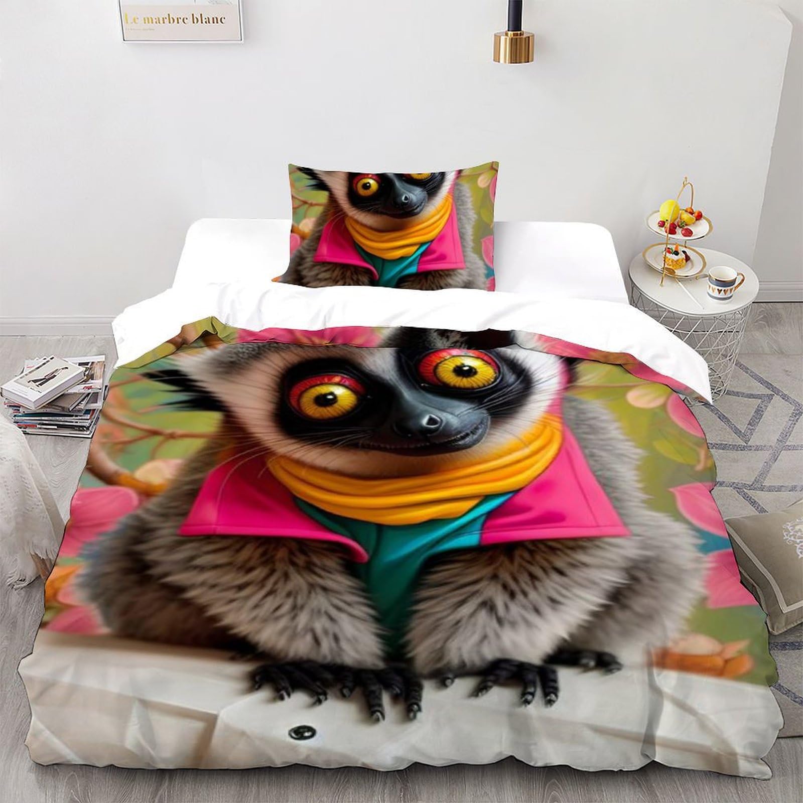 Housse de couette singe macaque 3D, le cadeau idéal pour chambre d'enfant