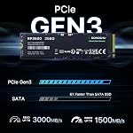 256GB NVMe SSD M.2 SSD PCIe 3.0×4, lire jusqu'à 3,500 MB/s, M.2 2280 Conduite intérieure de l'État salissure, SLC Cache 3D NAND TLC, Compatible avec Ordinateur portable et PC Bureaux (RP3500)