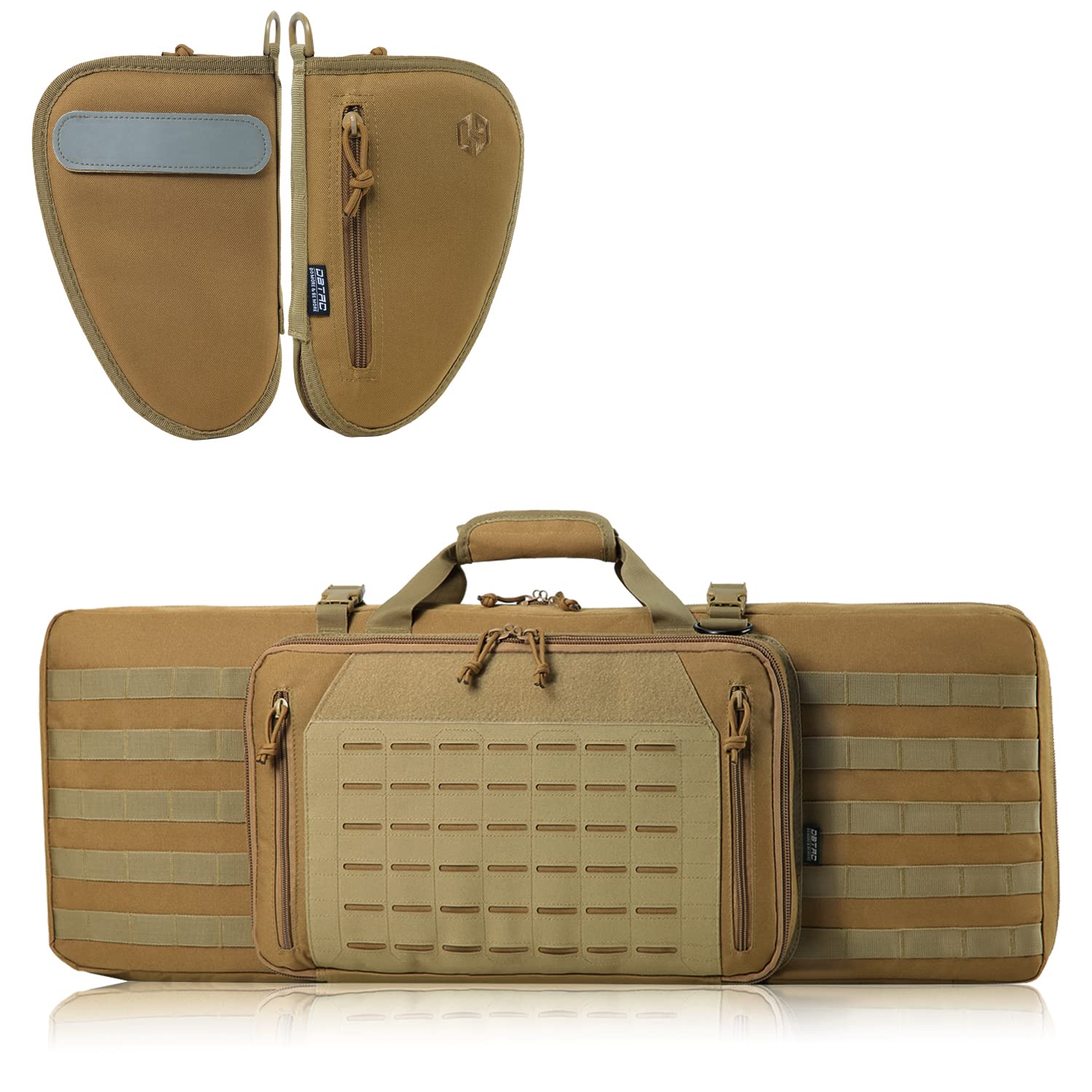 DBTAC Single Padded Pistol Bag Small + Double Rifle Bag 32" (Brown)