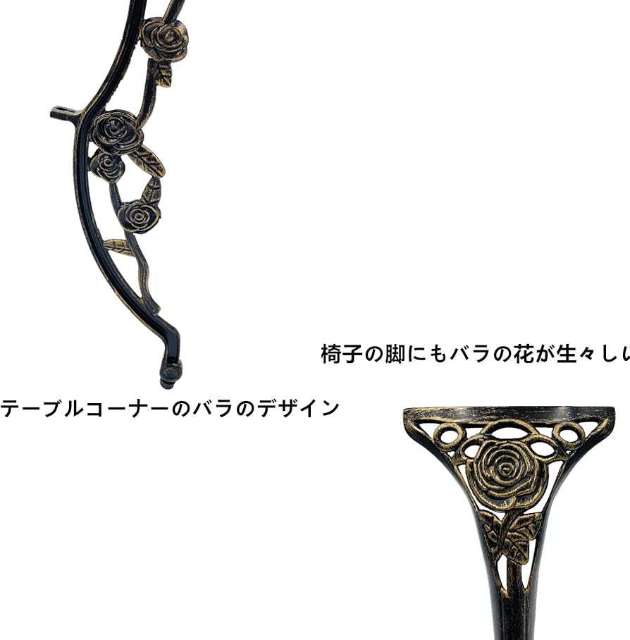 Amazon.co.jp: TangXiaoQiアウトドア鋳造アルミテーブルチェア3点