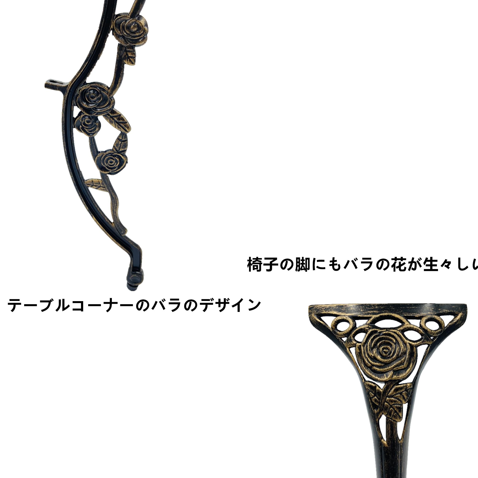 Amazon.co.jp: TangXiaoQiアウトドア鋳造アルミテーブルチェア3