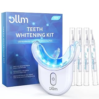 Teeth Whitening Kit with LED Light - White Sensitive Tooth 35% Carbamide Peroxide Gel Pen Dental Mouth Trays Whitener Professional Bright Brace Product System for Home Work Travel - Amazon product rated Grade B