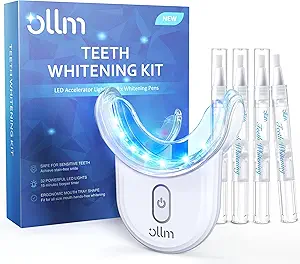 Teeth Whitening Kit with LED Light - White Sensitive Tooth 35% Carbamide Peroxide Gel Pen Dental Mouth Trays Whitener Professional Bright Brace Product System for Home Work Travel