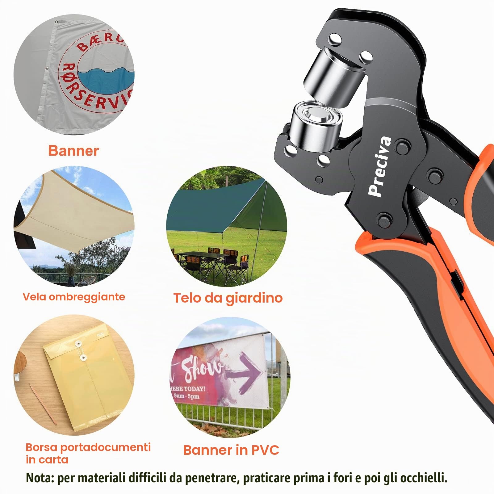 Preciva Occhielli per Teloni Multifunzione, con 400 Occhiello