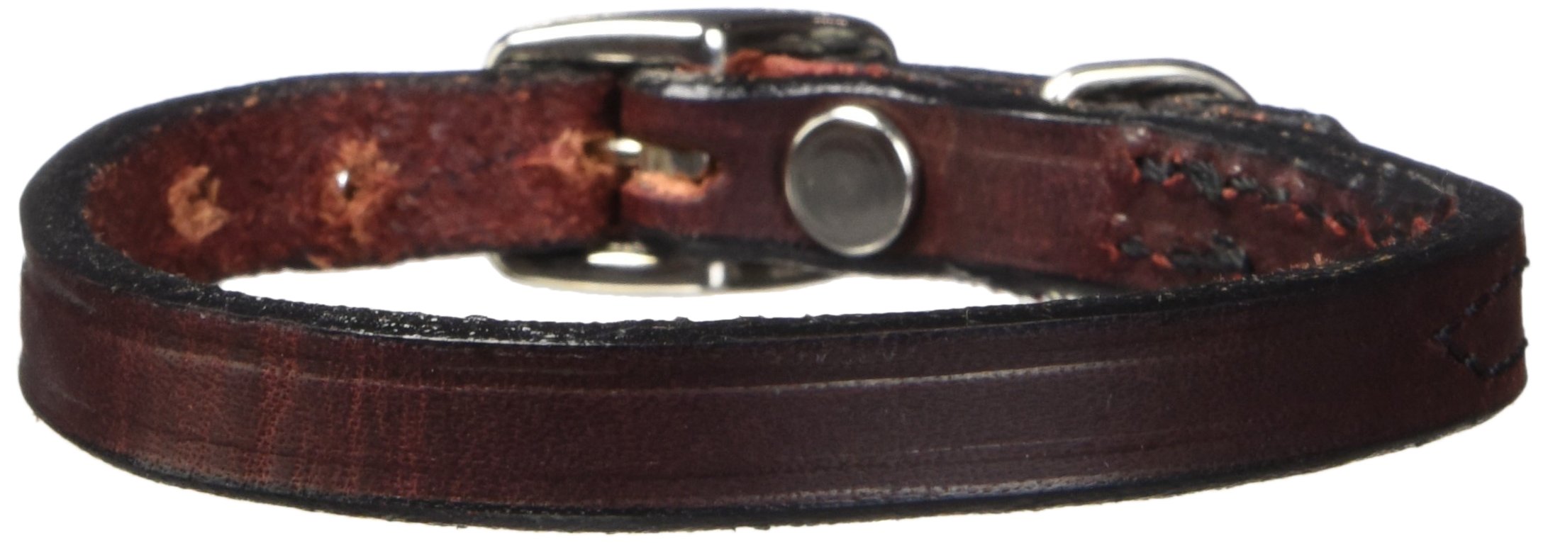 Hamilton 3/8" x 12" Creased Burgundy Leather Dog Collar