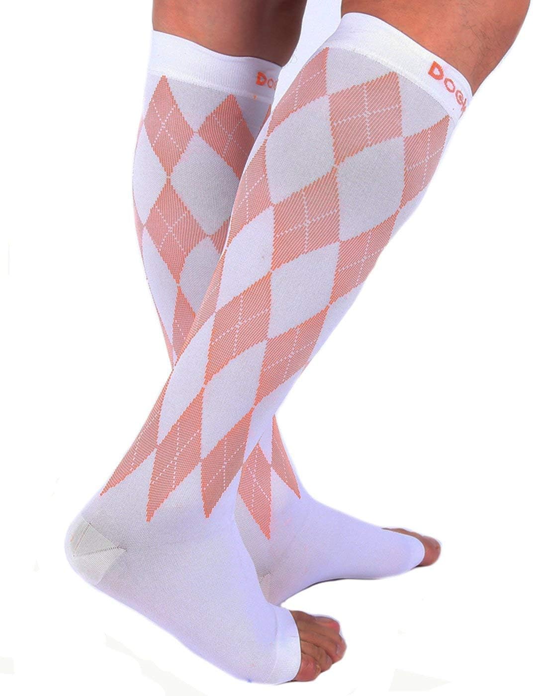 Doc Miller Open Toe Compression Socks for Men & Women, 20-30 mmHg Knee High Support, Toeless Design for Daily Leg Comfort, Breathable Nylon Spandex, 1 Pair - Image 8