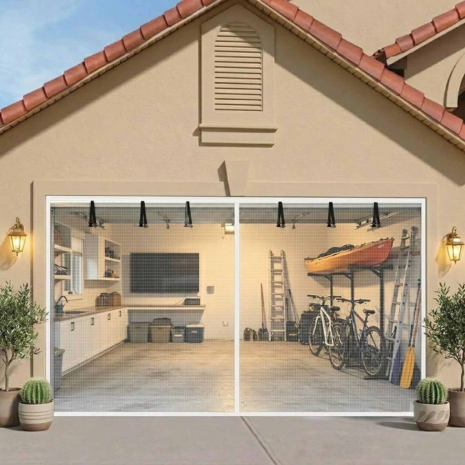 Moustiquaire pour garage 180x180 cm pour bricoler à l'abri des insectes