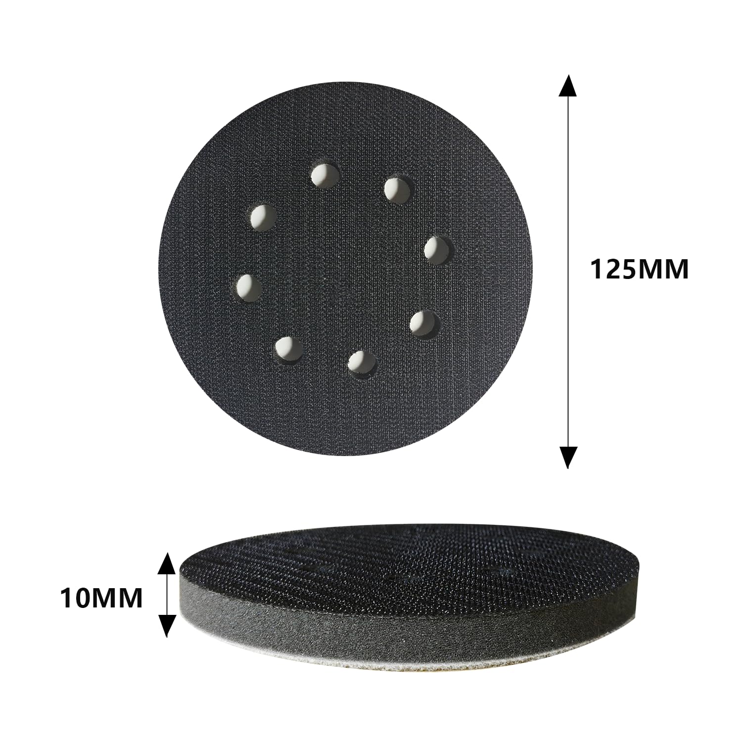 SI FANG Pad di interfaccia in spugna morbida da 125 mm 8 fori in schiuma abrasiva per levigatrice orbitale casuale da 12,5 cm, resistente agli urti, cuscino di riduzione del rumore e