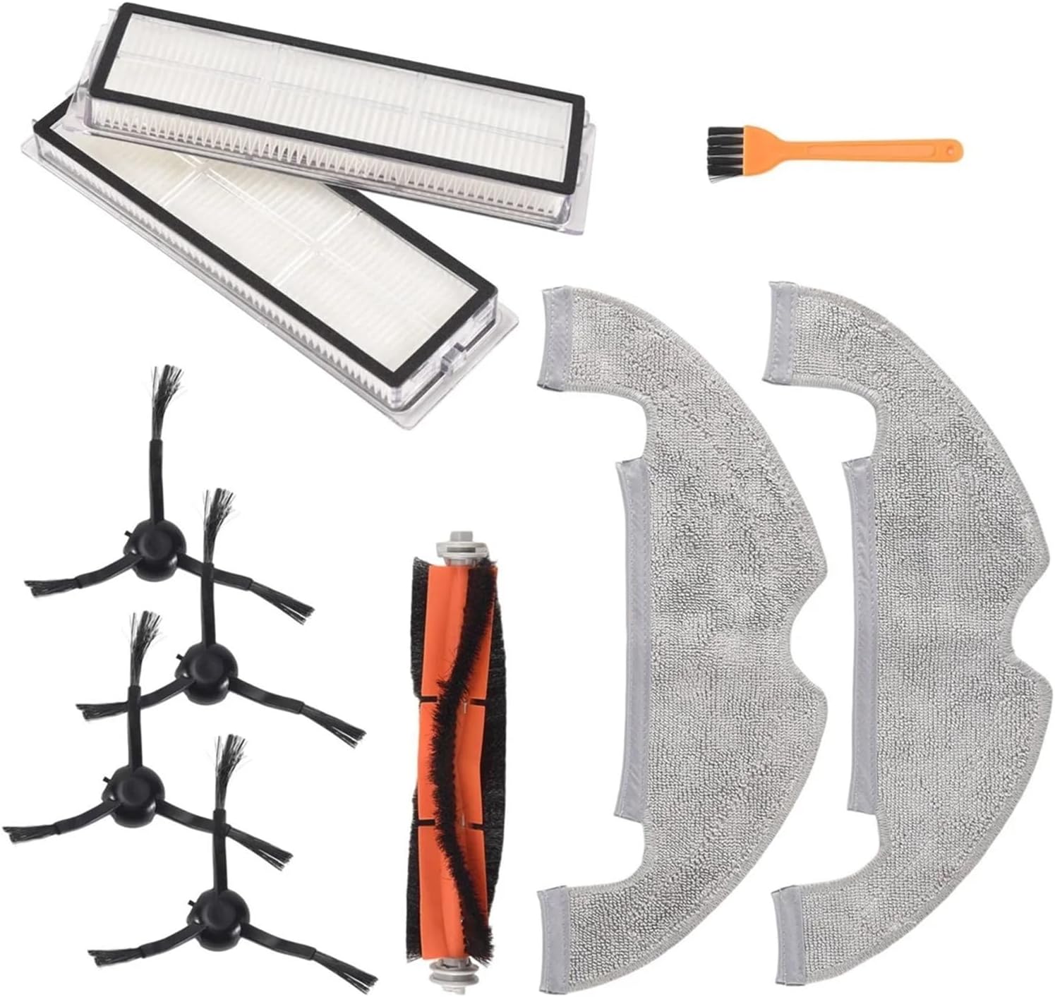 Compatible For Xiaomi Ultra STYTJ05ZHM, 5-in-1 Replacement Parts Kit With Main/Side Brushes, HEPA Filter, Mop Cloth