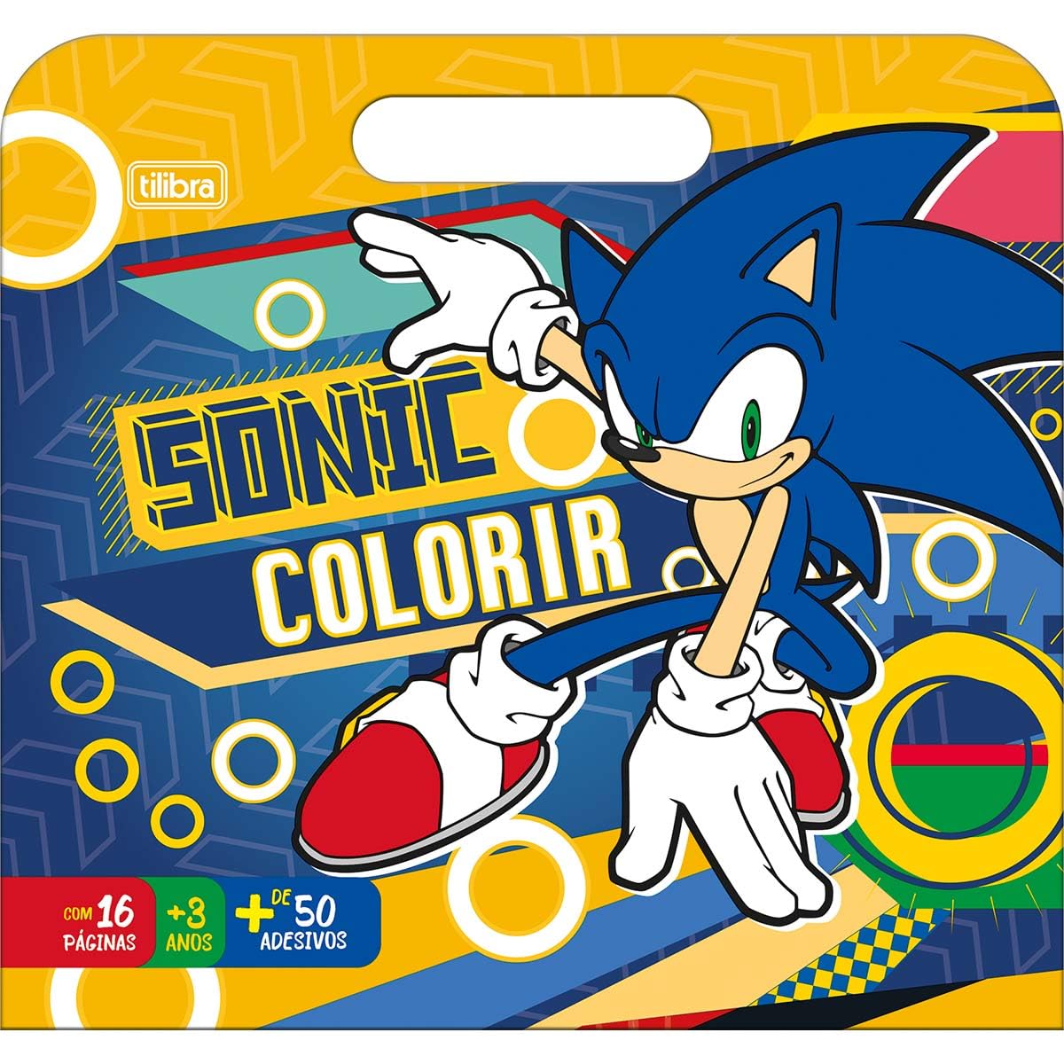Tilibra - Album de Colorir Maleta Sonic - 8 folhas - 190mm x 250mm