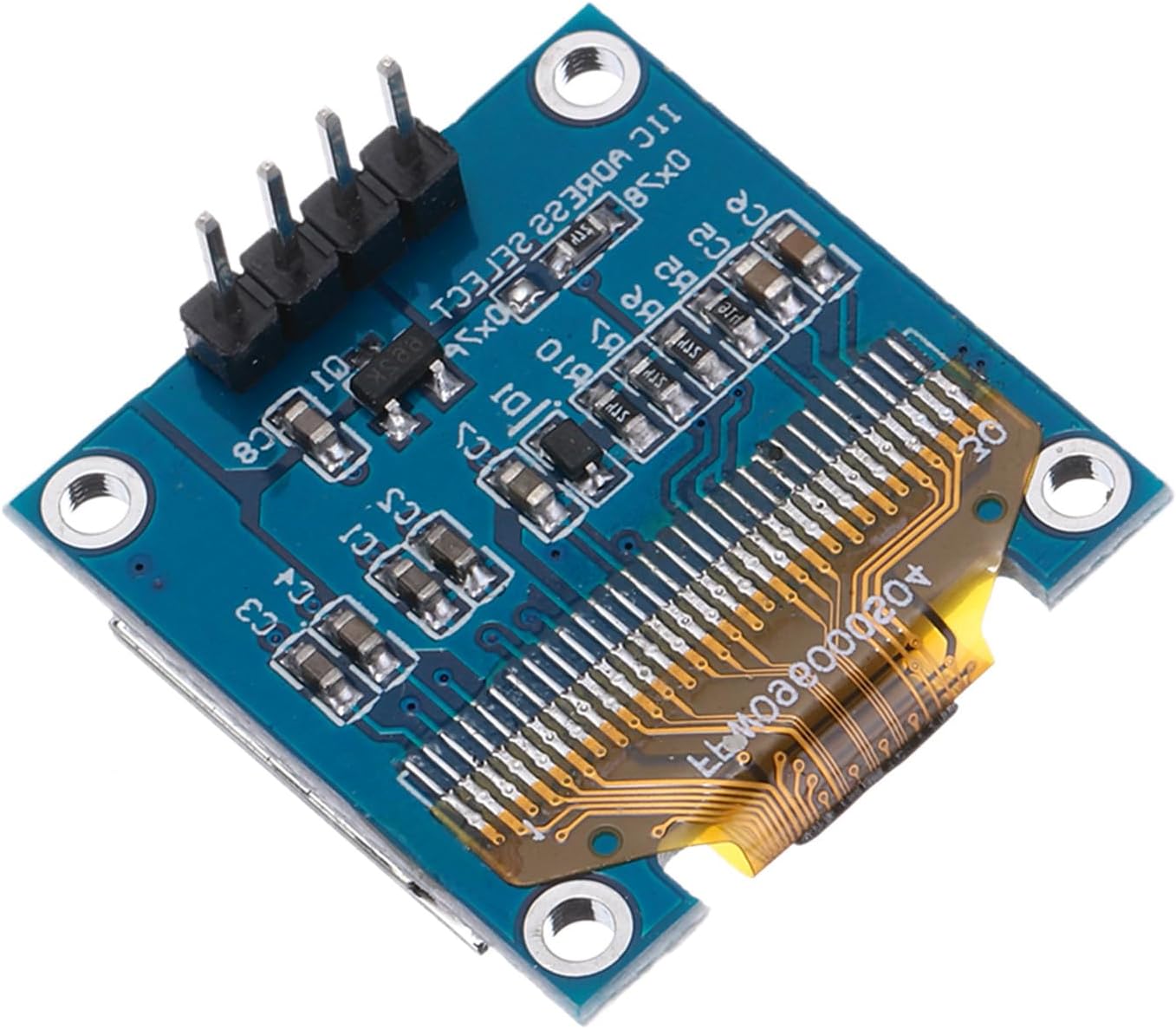 MECCANIXITY 0.96inch OLED LCD Screen Module with Soldered 4 Pins 128x64 Resolution Display I2C IIC Communication Display,Yellow and Blue Display Color
