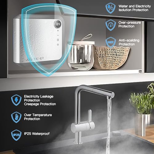 Miniatura 9 de Calentador de agua eléctrico sin tanque 3.5KW 120V, diseñado para proporcionar agua caliente bajo demanda sin la necesidad de un tanque de