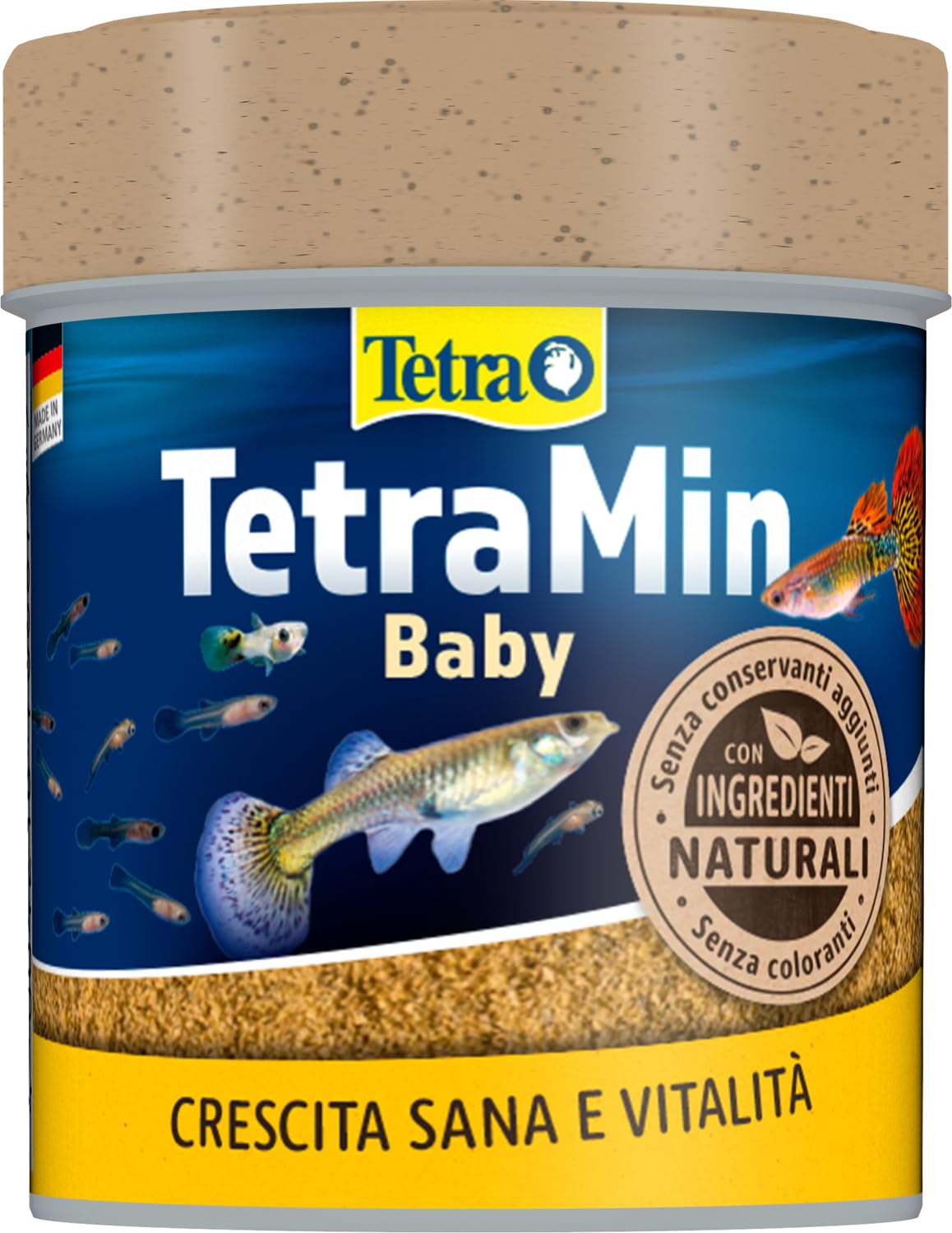 TetraMin Baby - Mangime per pesci in microfibre per avannotti di pesci ornamentali fino a 1 cm di lunghezza, alimento speciale per la crescita, lattina da 66 ml