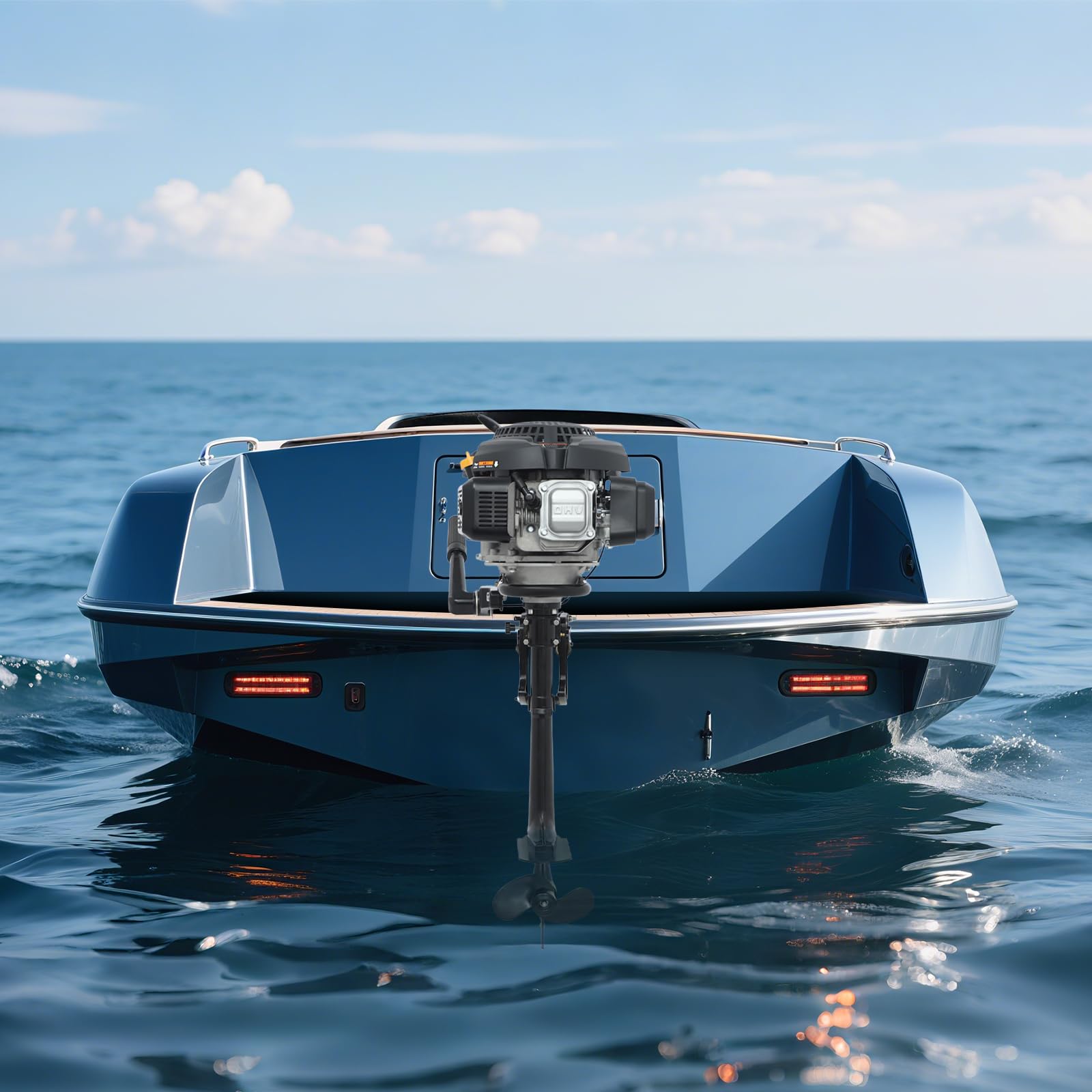 Motor fueraborda de 4 tiempos, 9 HP 3600 RPM, motor fueraborda de gasolina con CDI y Refrigeración por aire, motores fueraborda de 224 cc para barcos, motor para botes inflables, barcos de pesca