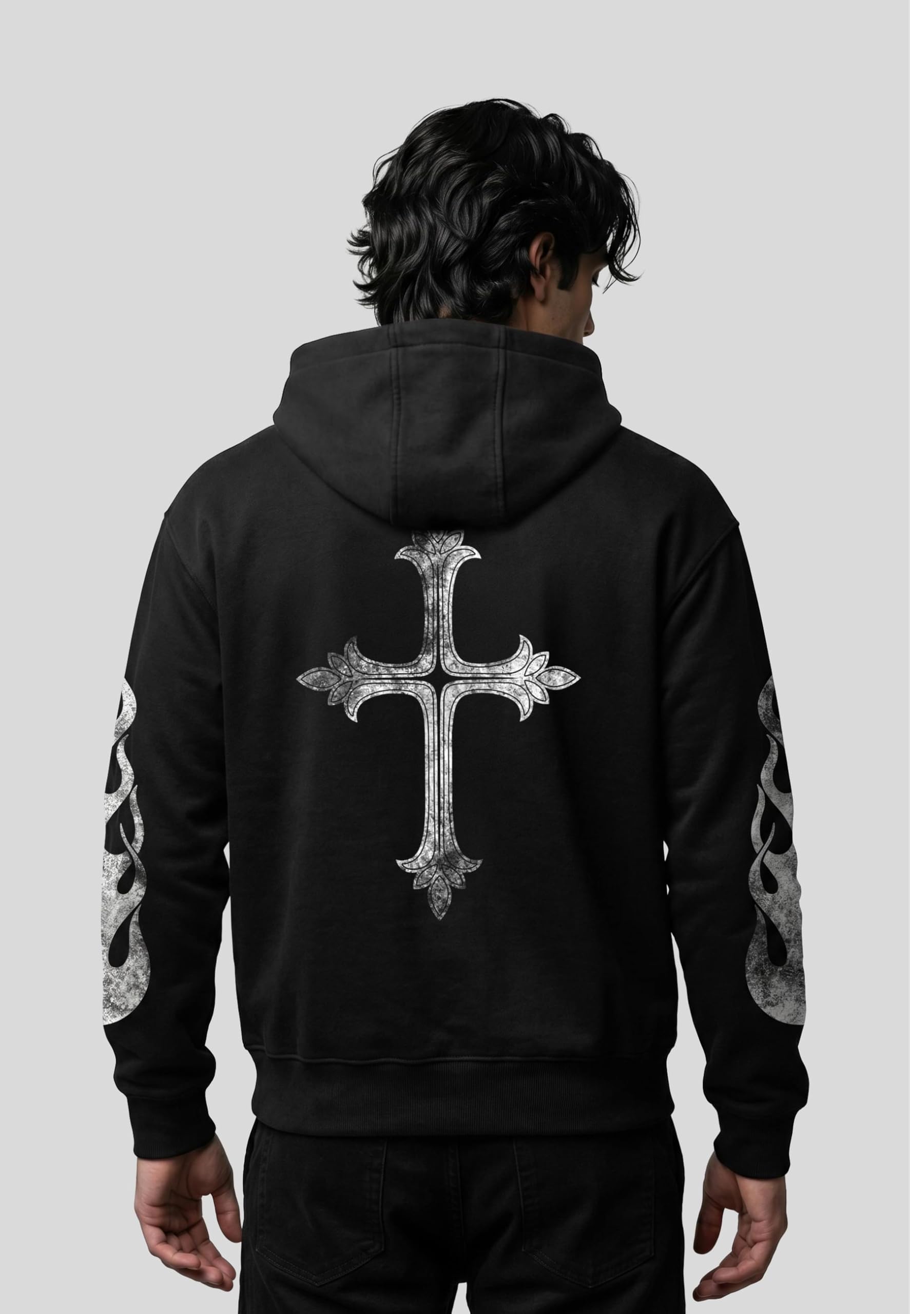 Mister Tee Bluza z kapturem Mężczyźni Mt4179-vintage Cross Loose Fit Hoody