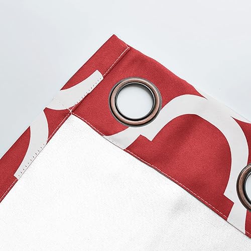 Miniatura 7 de Melodieux - Cortina opaca con aislamiento térmico y ojales, de estilo marroquí, 100 x 84pulgadas, color rojo (1panel)